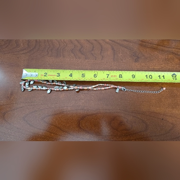 J.Jill Preppy Pink Coral & Silvertone Charm Necklace - Picture 9 of 9